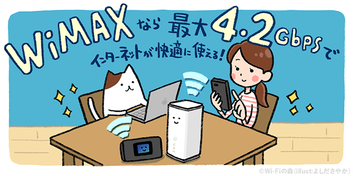 WiMAXは最大4.2Gbpsの高速インターネットサービス