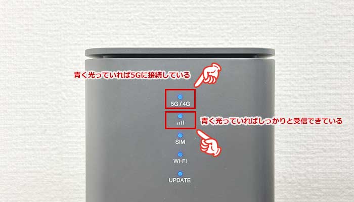 home5Gの5G通信と受信感度の写真